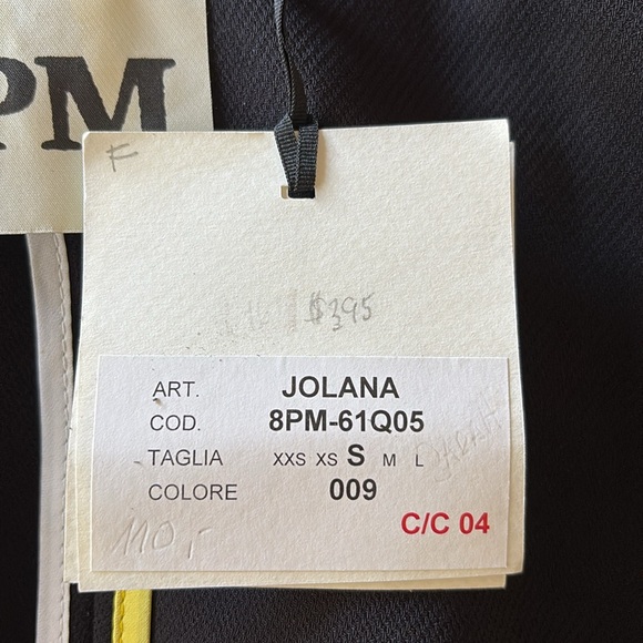 8PM Made in Italy Jolana Black Open Front Long Vest Size Small NWT - Picture 7 of 15